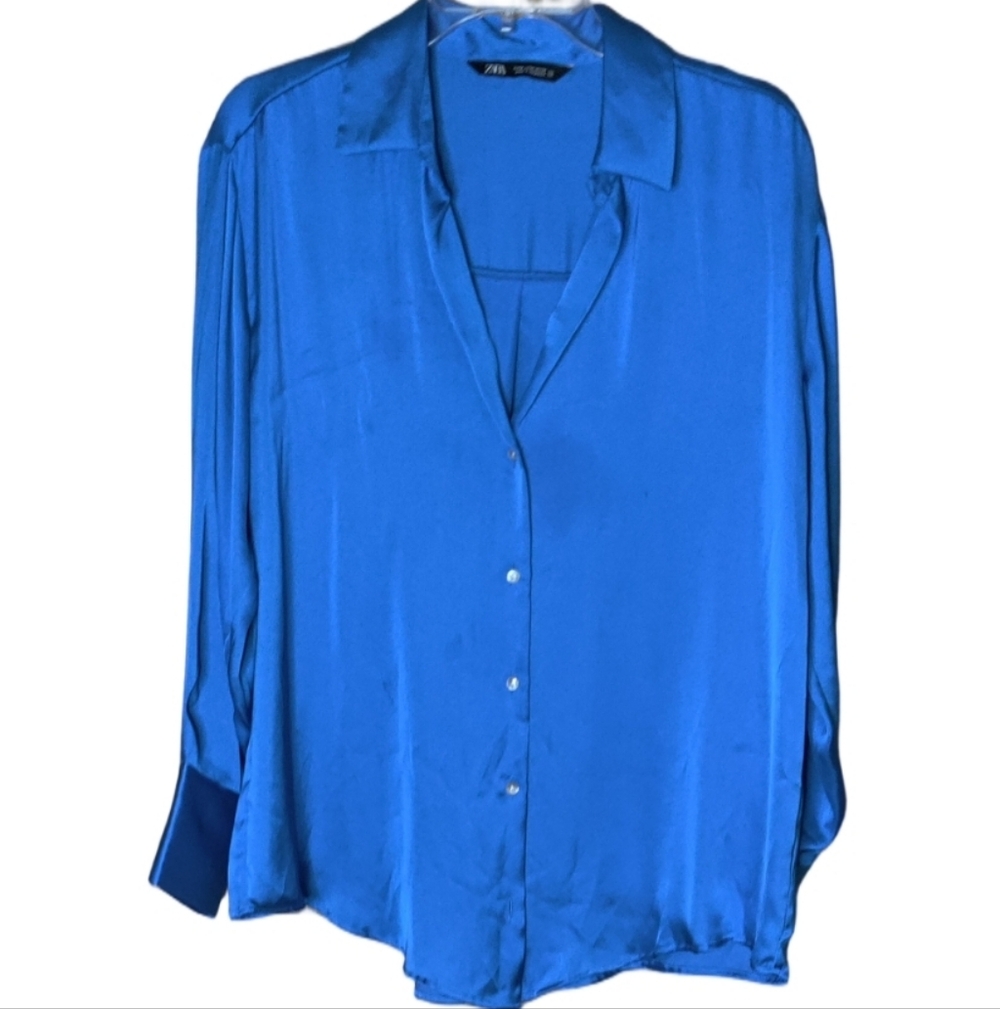 Zara Vibrant Blue Women's Top Size Medium